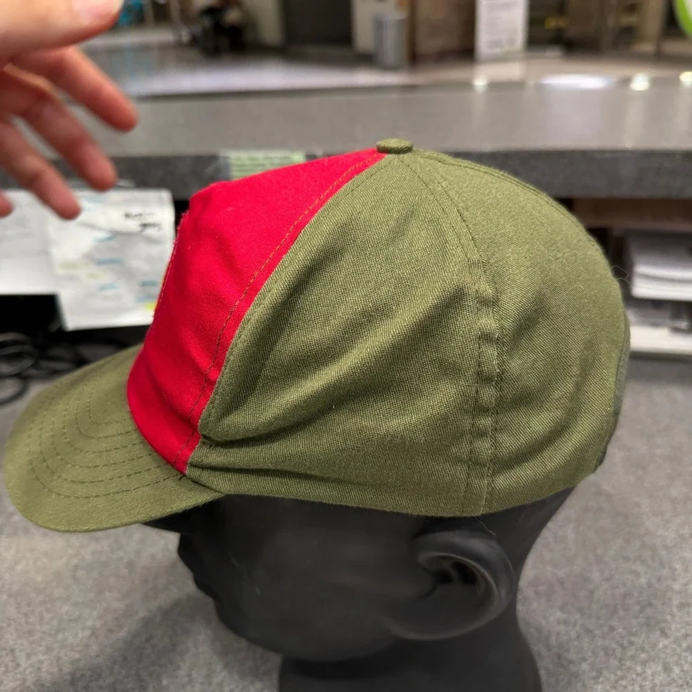 Boy Scouts of America Hat Boys OSFM Green Red Good Fleur-de-lis Snapback Cap
